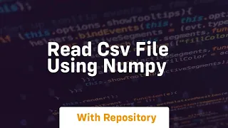 read csv file using numpy