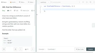 LeetCode 389 easy Find the Difference