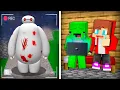 JJ and Mikey Got Scary Scary BAYMAX on a Hidden Camera in Minecraft - Maizen