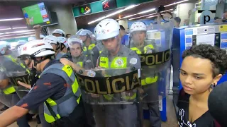 PM reprime manifestação do MPL no metrô em SP contra aumento da passagem - Ponte Jornalismo