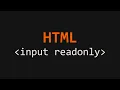 Input readonly HTML Example