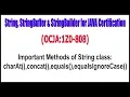 Important Methods of String class charAt concat equals equalsIgnoreCase