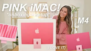 PINK iMAC UNBOXING SETUP M4 chip customization apple intelligence MORE