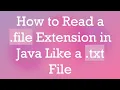 How to Read a file Extension in Java Like a txt File