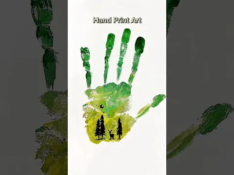 Hand print art😍✨✋#shorts #art #drawing #painting  #youtubeshorts