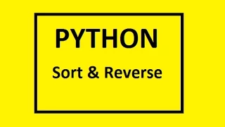 Python Lists sort and reverse