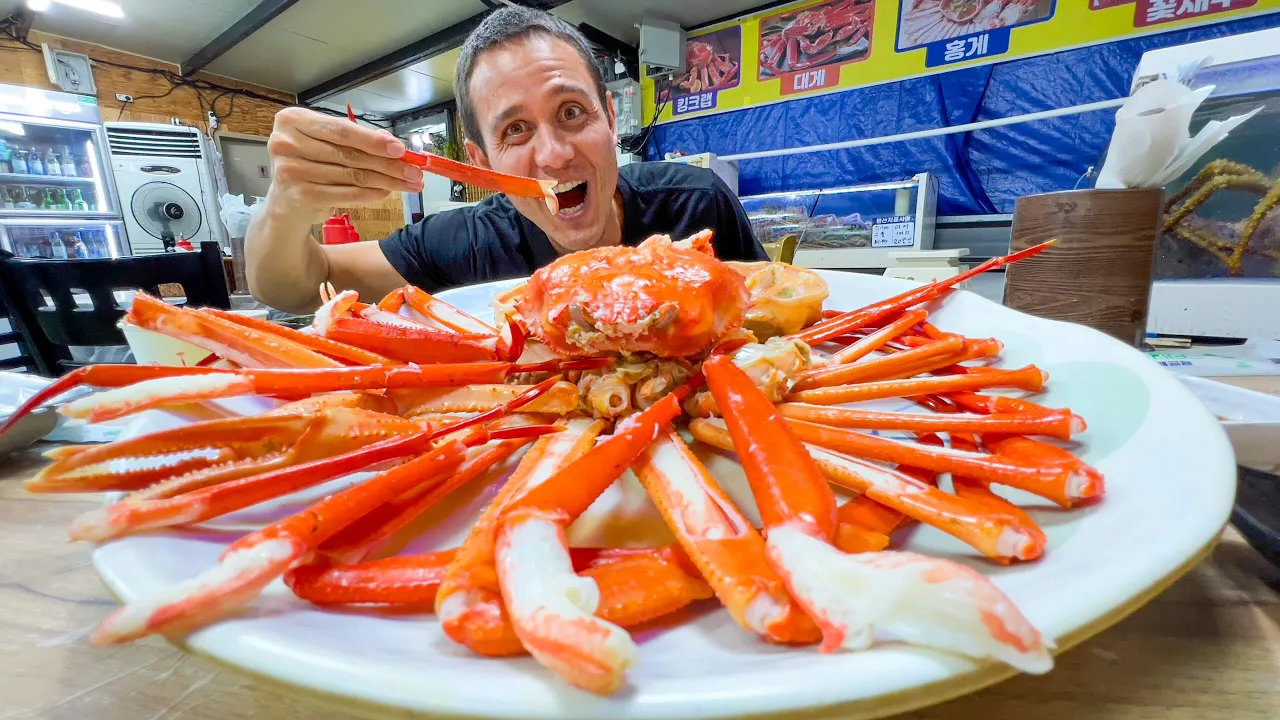 Red Snow Crab!!  GIANT CRAB RAMEN + Street Food in Korean Seafood Capital!