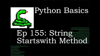 Python Basics String Startswith Method