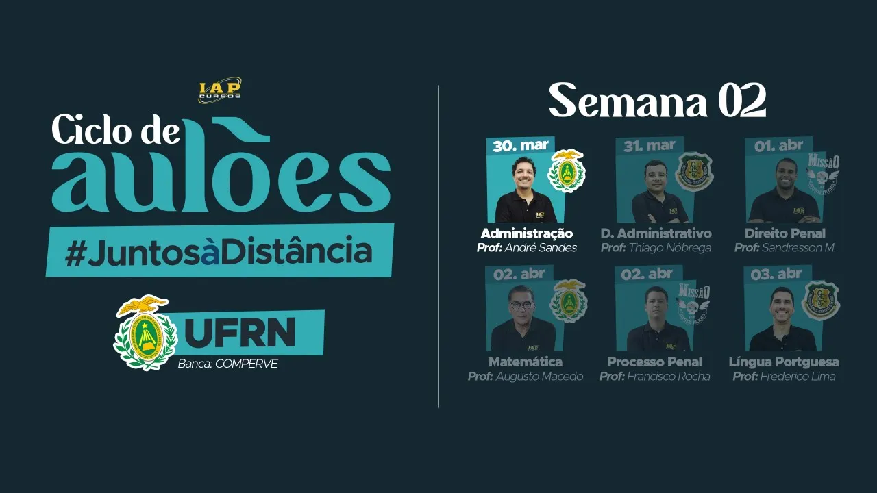 LIVE: ADMINISTRAÇÃO PARA A UFRN.