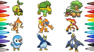 GEN 4 Starters Complete Evolution Line | Turtwig, Chimchar & Piplup