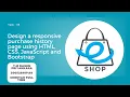 Design a responsive purchase history page using HTML CSS JavaScript and Bootstrap