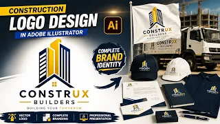 Construction Company Logo Design in Adobe Illustrator Complete Brand Identity Branding