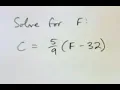 Solve the Formula for F C F - 32