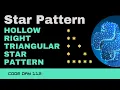 Code 112 Hollow Right Triangular Star Pattern Star patterns using Python 365 days of Code