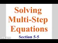 Pre-Algebra - Lesson 5-5 Day 1 Solving Multi-Step Equations