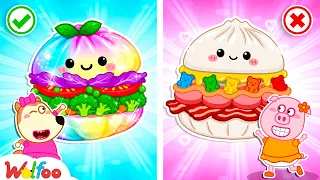 NEW| No More Junk Food! Healthy Dumpling Challenge! Learn Healthy Eating Habits | Wolfoo Channel