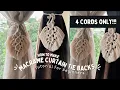 DIY Macrame Cutain Tie Backs Curtain Feather Tassel 4 Cords Only