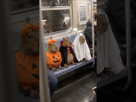 I just spotted 3 capybaras on their way to a Halloween party#capybara #cosplay #halloween #cute