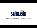 SNHU - Module 7 Final Project Update
