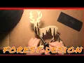 Woodburning Wooden Deer forest design