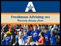 Freshman Advising 101