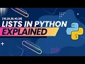 Python Tutorial - Python Lists Explained Hindi 2025 Indexing Slicing Mutability