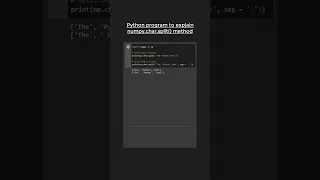 numpy char split function for NUMPY string operations in Python