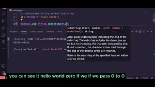 JavaScript String Method substring