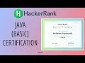 Java Basic Certification - Hackerrank Certifications
