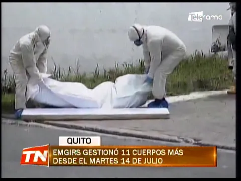 EMGIRS gestionó 11 cuerpos más desde el martes 14 de julio