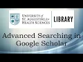 Advanced Search in Google Scholar