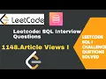 Leetcode SQL Interview Questions 1148 Article Views l
