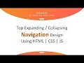 Collapsible Navigation design using HTML CSS and JavaScript Top fixed collapsible menu design
