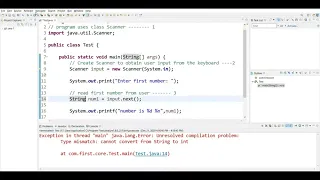 program of Scanner class in eclipse ide how to take input in java Practical Implementation