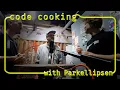 Code Cooking with Parkellipsen homemade live-coding software percentage and tortilla
