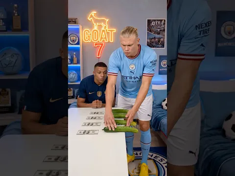 Haaland Accepted Mbappé’s Challenge to Win the Money! 💵😱#shorts #haaland #funny #mbappe #football