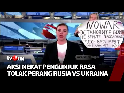 Aksi Nekat Wanita Mengutuk Rusia Saat Siaran Langsung Buletin Berita