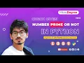 Check Given Number is Prime Or Not Crack Python Interview Microdegree Kannada