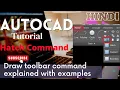 AutoCAD Hatch command Tutorial Complete Autocad Gradient Hatch Draw Toolbars in hindi