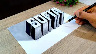 Dibujo 3D 🔥 Cómo Dibujar LETRAS en 3D  Nombre SOFIA con Efecto de Profundidad
