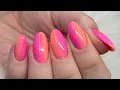 BRIGHT OMBRE ORANGE AND PINK GEL POLISH NAIL TUTORIAL