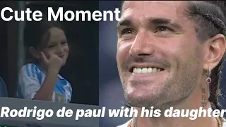 Argentina midfielder Rodrigo de Paul spotted his daughter at the stadium before the match