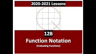 Function Notation Evaluating Functions 12B