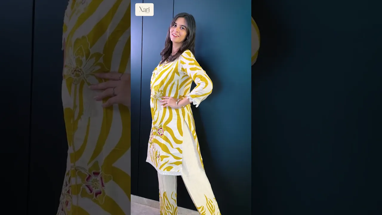 Pure Crepe Yellow Plazzo Suit