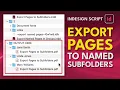 InDesign Script Export Pages To Subfolders