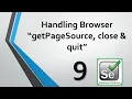 Selenium Tutorials - 9 How to Handle Browser Commands getPageSource close and quit