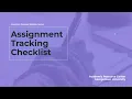 Assignment Tracking Checklist