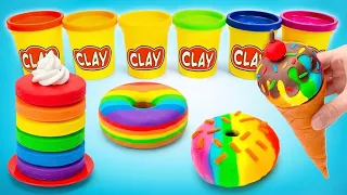 Kafe Boneka Mini & Permen Pelangi dari Plastisin! 🌈🍭 DIY Lucu ☕✨