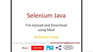 Selenium Java File upload and File Download using Sikuli