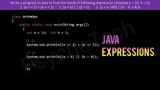 Write a program in Java to find the result of following expression Assume a 10 b 5 Java Lab